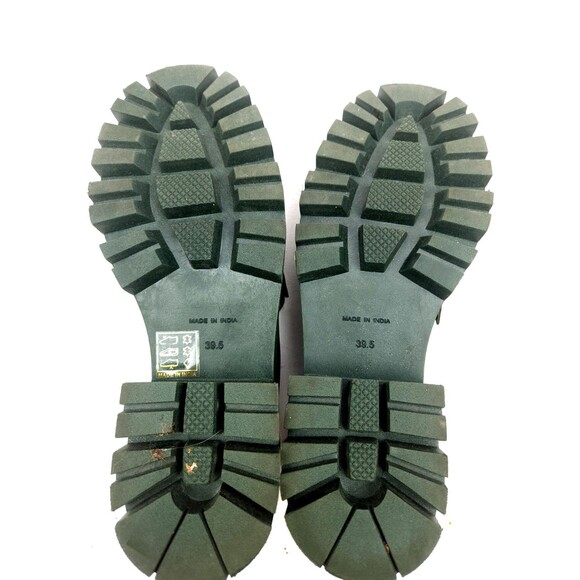 FREE PEOPLE Lyra Lug Sole Loafers / Deep Jade Leather Size 39.5 US 9 - Picture 10 of 12